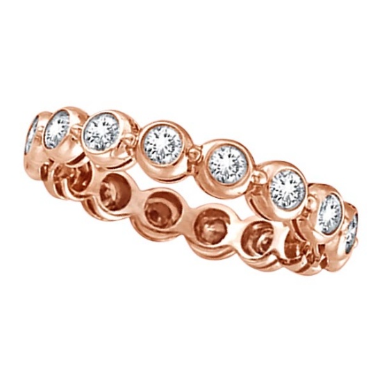 Bezel-Set Diamond Eternity Ring Band 14k Rose Gold (1.00ct)