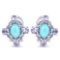3.12 CTW Genuine Turquoise and Tanzanite .925 Sterling Silver Earrings