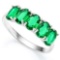 2.00 CTW CREATED EMERALD 925 STERLING SILVER RING
