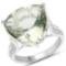 8.11 CTW Genuine Green Amethyst and White Topaz .925 Sterling Silver Ring