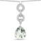 5.11 CTW Genuine Green Amethyst and White Topaz .925 Sterling Silver Pendant