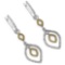 1.00 CTW Genuine White Diamond & Yellow Diamond .925 Sterling Silver Earrings