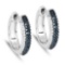 0.68 CTW Genuine Blue Diamond and White Diamond .925 Sterling Silver Earrings