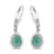 1.45 CTW Genuine Emerald and White Topaz .925 Sterling Silver Earrings