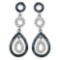 0.90 CTW Genuine Blue Diamond & White Diamond .925 Sterling Silver Earrings