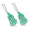 6.69 CTW Genuine Emerald and White Diamond .925 Sterling Silver Earrings