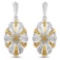 0.54 CTW Genuine White Diamond and Yellow Diamond .925 Sterling Silver Earrings