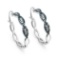 0.52 CTW Genuine Blue Diamond & White Diamond .925 Streling Silver Earrings