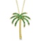 Tsavorite and Yellow Sapphire Palm Tree Necklace 14k Yellow Gold (0.30ct)