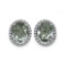 2.43 CTW Genuine Green Amethyst & White Diamond .925 Sterling Silver Earrings