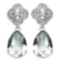 9.14 CTW Genuine Green Amethyst and White Topaz .925 Sterling Silver Earrings