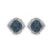 0.69 CTW Genuine Blue Diamond & White Diamond .925 Streling Silver Earrings