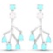 3.55 CTW Genuine Turquoise and White Agate .925 Sterling Silver Earrings