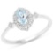 0.48 CTW Genuine Aquamarine and White Diamond 14K White Gold Ring