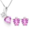 3.53 CTW CREATED PINK SAPPHIRE 925 STERLING SILVER SET