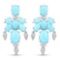 9.67 CTW Genuine Turquoise and White Topaz .925 Sterling Silver Earrings