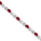 Ruby and Diamond XOXO Link Bracelet in 14k White Gold (6.65ct)