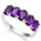 2.00 CTW CREATED AMETHYST 925 STERLING SILVER RING