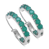 3.60 CTW Genuine Emerald Sterling Silver Earrings