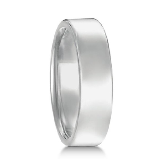 Euro Dome Comfort Fit Wedding Ring Mens Band in Palladium (5mm)