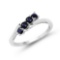 0.40 CTW Genuine Blue Sapphire .925 Sterling Silver Ring
