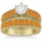 Diamond & Citrine Wedding and Engagement Ring Set 14k Yellow Gold (2.50ctw)