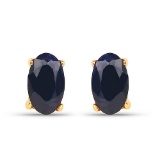 0.70 CTW Genuine Blue Sapphire 10K Yellow Gold Earrings