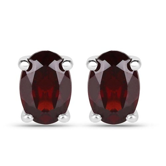 1.02 CTW Genuine Garnet .925 Sterling Silver Earrings