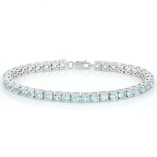 12.00 CTW BABY SWISS BLUE TOPAZ 925 STERLING SILVER TENNIS BRACELET