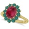 Oval Ruby & Emerald Ring 14k Yellow Gold (3.50ctw)