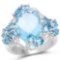 9.50 CTW Genuine Blue Topaz and Swiss Blue Topaz .925 Sterling Silver Ring
