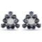 3.18 CTW Genuine Blue Sapphire and White Zircon .925 Sterling Silver Earrings