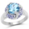 3.13 CTW Genuine Swiss Blue Topaz and Tanzanite .925 Sterling Silver Ring