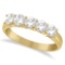 Five Stone Diamond Ring Anniversary Band 14k Yellow Gold (1.00ctw)