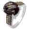 4.53 CTW Genuine Smoky Quartz and 0.27 ct.t.w Genuine Diamond Accents Sterling Silver Ring