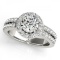 CERTIFIED PLATINUM 1.30 CTW G-H/VS-SI1 DIAMOND HALO ENGAGEMENT RING