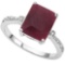 2.9 CTW RUBY & GENUINE DIAMOND (8 PCS) 10KT SOLID WHITE GOLD RING