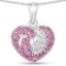 2.75 CTW Genuine Ruby and White Sapphire .925 Sterling Silver Pendant