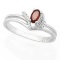 1/4 CARAT GARNET  DIAMOND 925 STERLING SILVER RING