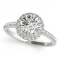 CERTIFIED PLATINUM 1.84 CTW G-H/VS-SI1 DIAMOND HALO ENGAGEMENT RING