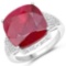 14.47 CTW Dyed Ruby and White Topaz .925 Sterling Silver Ring