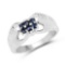 0.36 CTW Genuine Blue Sapphire .925 Sterling Silver Ring