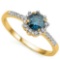 14K BLUE DIAMOND & WHITE DIAMOND 0.41 CTW Ring