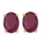 2.05 CTW RUBY 10K SOLID YELLOW GOLD OVAL SHAPE EARRING
