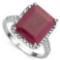 6.0 CTW RUBY & 1/5 CTW (22 PCS) DIAMOND 10KT SOLID WHITE GOLD RING
