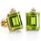 2.0 CARAT PERIDOT 10K SOLID YELLOW GOLD OCTAGON SHAPE EARRING WITH 0.03 CTW DIAMOND
