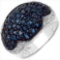 2.59 CTW Genuine Blue Sapphire & White Topaz .925 Sterling Silver Ring