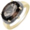 14K Gold Plated 5.24 ct. t.w. Smoky Topaz and White Topaz Ring in Brass