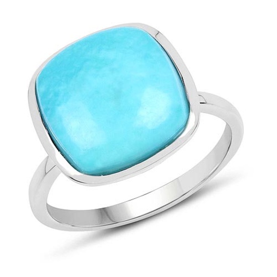 5.20 CTW Genuine Turquoise .925 Sterling Silver Ring
