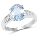 2.55 CTW Genuine Blue Topaz .925 Sterling Silver Ring